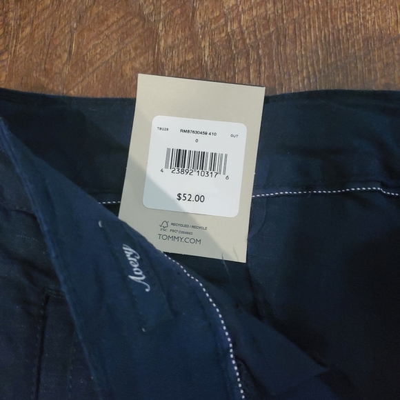 Tommy Hilfiger Avery Pants Navy Blue Linen Preppy Classic Beach Vacation 0 New - Picture 5 of 10